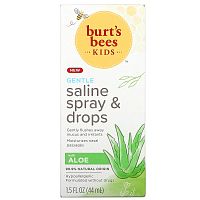 Burt's Bees, Kids, Мягкий солевой спрей и капли с алоэ, 1,5 жидких унции (44 мл)