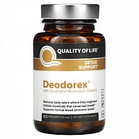 Quality of Life Labs, Deodorex, с экстрактом грибов Champex, 250 мг, 60 вегетарианских капсул