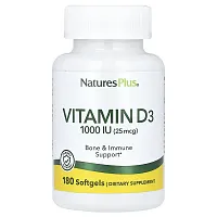 NaturesPlus, Vitamin D3, 1,000 IU (25 mcg) , 180 Softgels