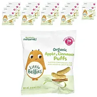 Little Bellies, Organic Apple &amp; Cinnamon Puffs, 7+ Months, 18 Bags, 0.42 oz (12 g)