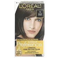 L&#x27;Oréal, Superior Preference, Luminous, Fade-Defying Color, 5 Medium Brown, 1 Application