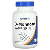 Nutricost, D-Mannose, 1,000 mg, 120 Capsules (500 mg per Capsule)