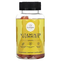 Sunergetic, Vitamin D3 Gummies, Strawberry, Peach and Mango, 60 Gummies