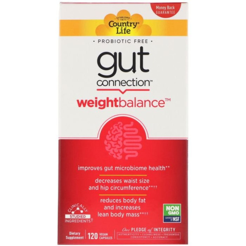 Country Life, Gut Connection, Weight Balance, 60 Vegan Capsules фото 2