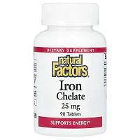 Natural Factors, Iron Chelate, 25 mg, 90 Tablets