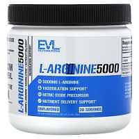 EVLution Nutrition, L-аргинин 5000, без добавок, 150 г (5,3 унции)