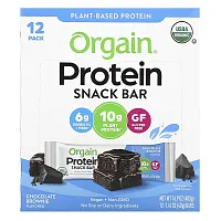 Orgain, Protein Snack Bar, Chocolate Brownie, 12 Bars, 1.41 oz (40 g) Each