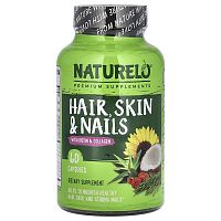 NATURELO, Hair, Skin &amp; Nails With Biotin &amp; Collagen, 60 Capsules