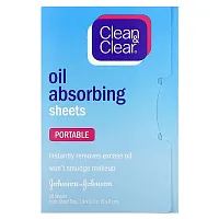 Clean &amp; Clear, Oil Absorbing Sheets, Portable, 50 Sheets