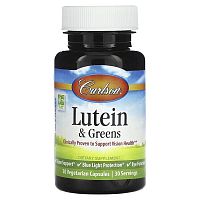 Carlson, Lutein &amp; Greens , 30 Vegetarian Capsules