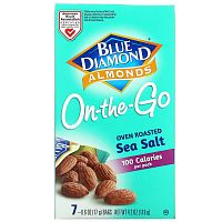 Blue Diamond, Almonds, On The-Go, обжаренная в духовке морская соль, 7 пакетиков по 17 г (0,6 унции)