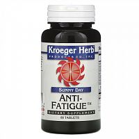 Kroeger Herb Co, Sunny Day, Anti-Fatigue, средство от усталости, 80 таблеток