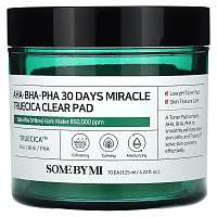 SOME BY MI, AHA/BHA/PHA, 30 Days Miracle Truecica Clear Pad, 70 Pads, 4.22 fl oz (125 ml)