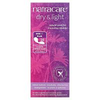 Natracare, Dry & Light, покрытие из органического хлопка, плюс, 16 прокладок