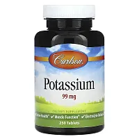 Carlson, Potassium, 99 mg, 250 Tablets