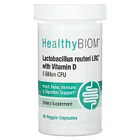 HealthyBiom, Lactobacillus Reuteri LRC with Vitamin D, 5 Billion CFU, 90 Veggie Capsules