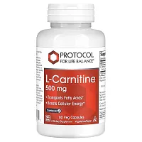 Protocol for Life Balance, L-Carnitine, 500 mg, 60 Veg Capsules