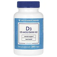 The Vitamin Shoppe, Vitamin D3, 125 mcg (5,000 IU), 200 Softgels