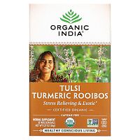 Organic India, Tulsi Tea, Turmeric Rooibos, Caffeine-Free, 18 Infusion Bags, 1.27 oz (36 g)