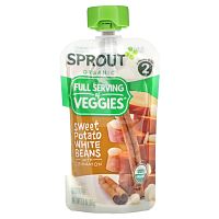 Sprout Organic, Детское питание, от 6 месяцев, белая фасоль из батата с корицей, 99 г (3,5 унции)