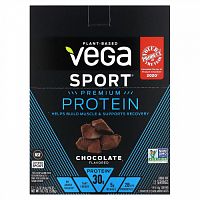 Vega, Sport Protein, протеин, шоколадный вкус, 12 пакетиков, 44 г (1,6 унции) каждый