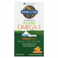 Minami Nutrition, Algae Omega-3, апельсиновый вкус, 60 мягких таблеток