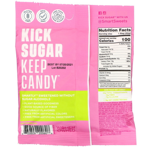 SmartSweets, Sourmelon Bites, 1.8 oz (50 g) фото 2