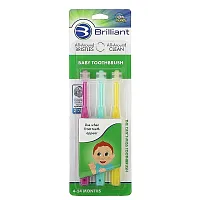 Baby Buddy, Brilliant, Baby Toothbrush, 4-24 Months, Pink, Mint, Yellow , 3 Toothbrushes