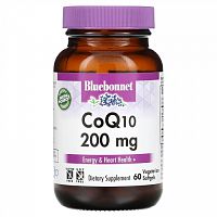 Bluebonnet Nutrition, CoQ10, 200 мг, 60 желатиновых капсул