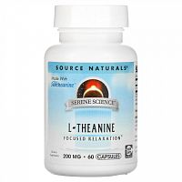 Source Naturals, Serene Science, L-теанин, 200 мг, 60 капсул