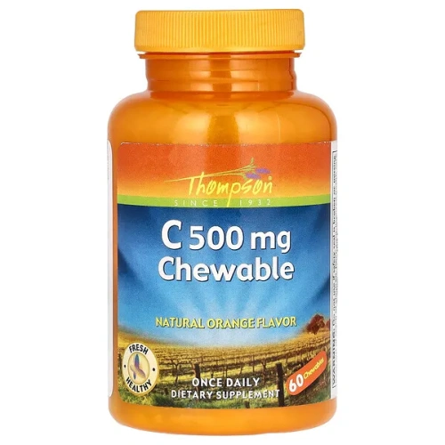 Thompson, C Chewable, Natural Orange, 500 mg , 60 Chewables