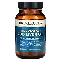 Dr. Mercola, Wild Alaskan Cod Liver Oil, 1,300 mg, 60 Capsules (650 mg per Capsule)