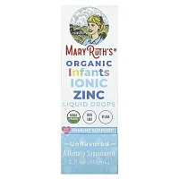 MaryRuth&#x27;s, Organic Infants Ionic Zinc, Liquid Drops, 6 - 12 Months, Unflavored, 2 fl oz (60 ml)