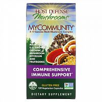 Fungi Perfecti, Host Defense Mushrooms, MyCommunity, добавка на основе грибов, 120 капсул