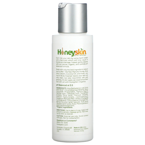 Honeyskin, Face & Body Cleanser, 4 fl oz (118 ml) фото 2