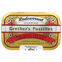 Grether&#x27;s Pastilles, For Throat and Voice, Sugar Free, Redcurrant, 24 Lozenges, 2 1/8 oz (60 g)