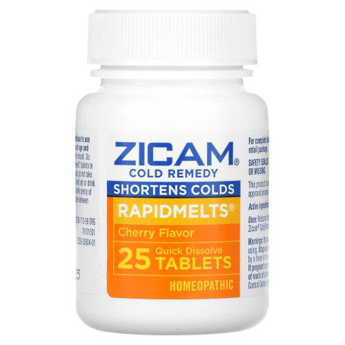 Zicam, Cold Remedy, RapidMelts, вишня, 25 быстрорастворимых таблеток фото 3