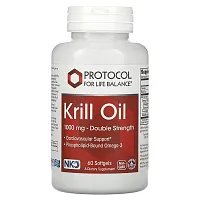 Protocol for Life Balance, Krill Oil, Double Strength, 1,000 mg, 60 Softgels