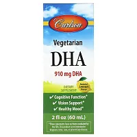 Carlson, Vegetarian DHA, Natural Lemon, 910 mg , 2 fl oz (60 ml)