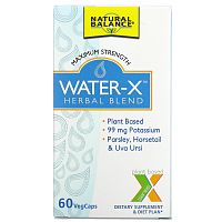 Natural Balance, Water-X для женского здоровья, 60 растительных капсул