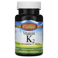 Carlson, Vitamin K2, 180 mcg, 90 Soft Gels (90 mcg per Soft Gel)