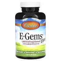 Carlson, E-Gems Elite, Vitamin E, 670 mg (1,000 IU), 120 Soft Gels