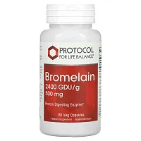 Protocol for Life Balance, Bromelain, 2400 GDU/g, 500 mg, 90 Veg Capsules