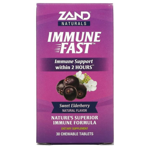 Zand, Immune Fast, сладкая бузина, 30 жевательных таблеток