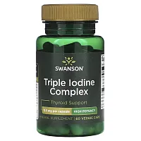 Swanson, Triple Iodine Complex, High Potency, 12.5 mg, 60 Veggie Caps