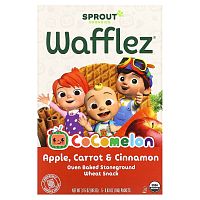 Sprout Organic, Вафли Wafflez, яблоко, морковь и корица, 5 упаковок, 18 г