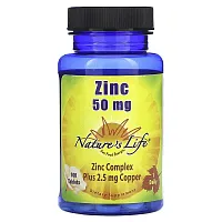 Nature&#x27;s Life, Zinc, 50 mg, 100 Tablets