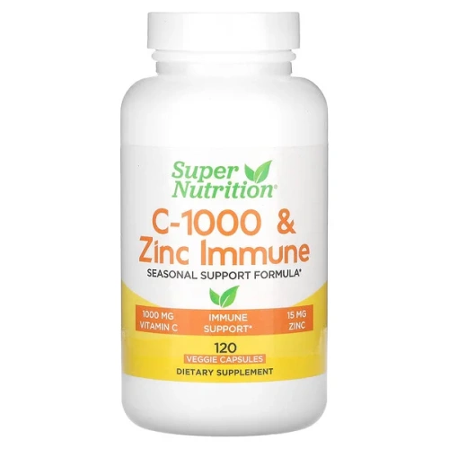 Super Nutrition, C-1000 &amp; Zinc Immune, 120 Veggie Capsules