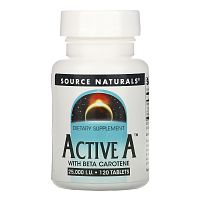 Source Naturals, Active A, 25 000 МЕ, 120 таблеток