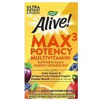 Nature&#x27;s Way, Alive! Max3 Potency Multivitamin, 90 Tablets